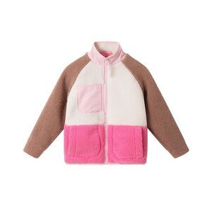 Andy & Evan Girls  Colorblocked Sherpa Full Zip Jacket, Brown